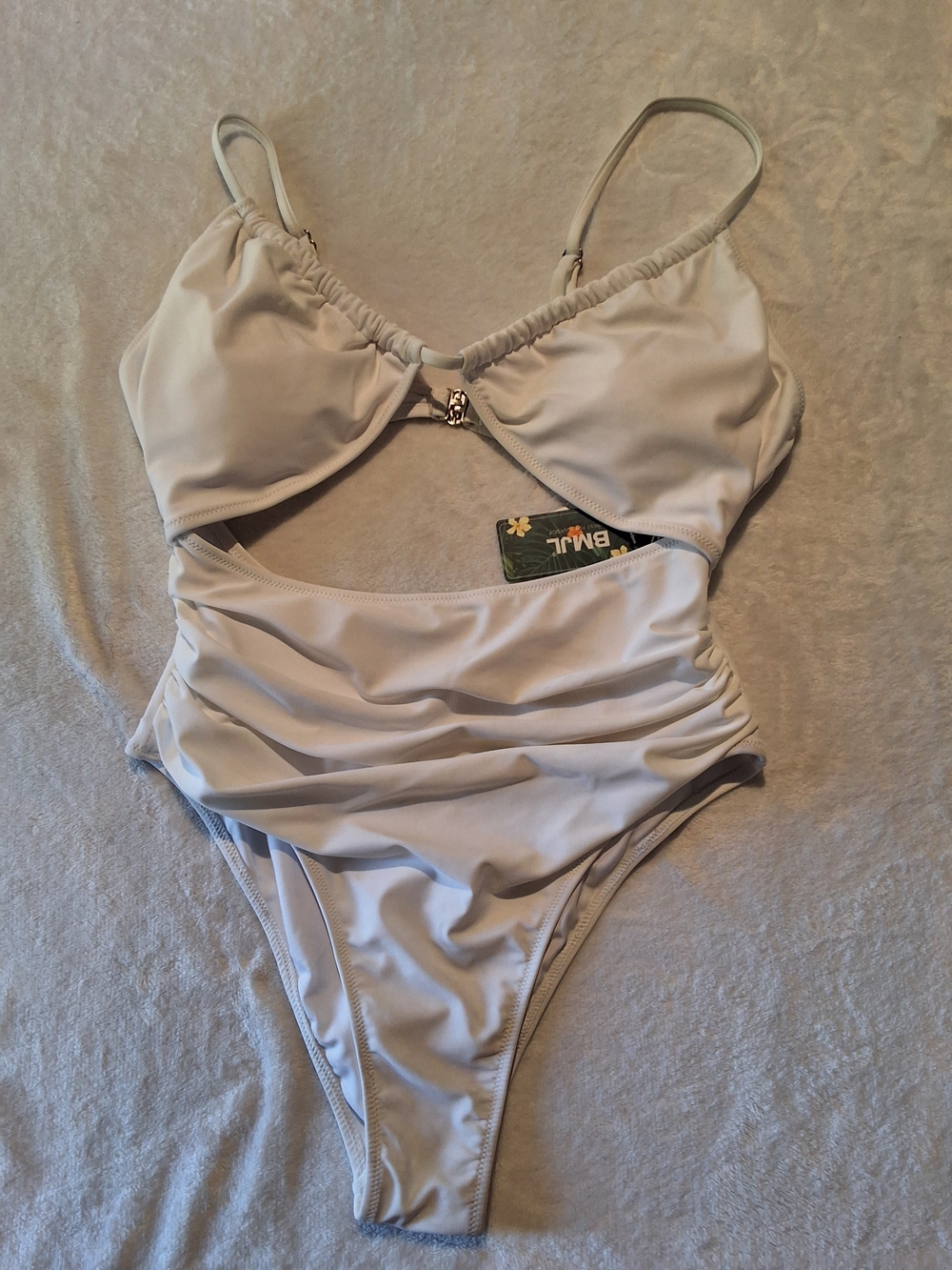 White L Cutout One-Piece Swimsuit